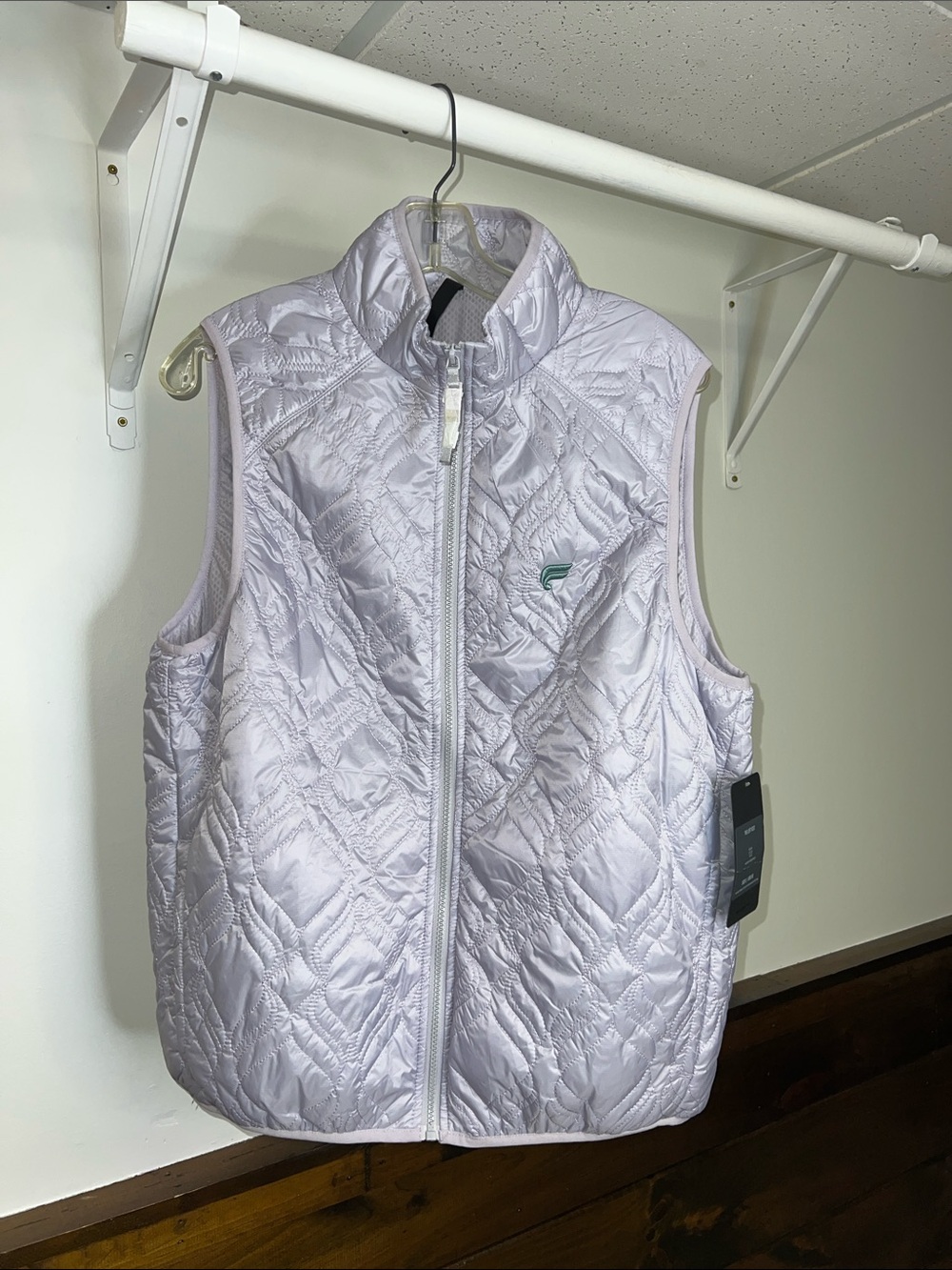 NWT Fabletics The Loft Quilted Vest in Pale Lavender- L